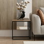 Hanah Home Mesa de Centro Nogal, Fabricada en Tablero de Partículas Recubierto de Melamina con Estructura Metálica, 52x50x50 cm